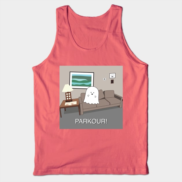 Gordie the Ghost (parkour!) | by queenie's cards Tank Top by queenie's cards